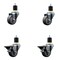 Service Caster 3'' Thermoplastic Rubber Wheel Swivel 1-7/8'' Expanding Stem Caster Set 2 Brakes, 4PK SCC-EX20S314-TPRB-2-PLB-2-178 - alternate 1